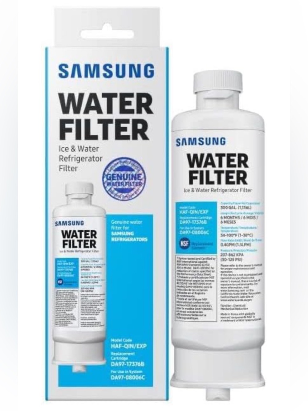 New Samsung Genuine Ice & Water Refrig Filter DA97-17376B, HAF-QIN/EXP~Pack Of 1